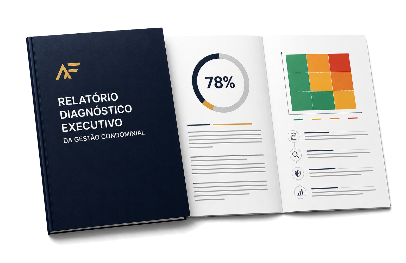 Relatório Diagnóstico Executivo com score de maturidade e mapa de riscos